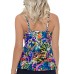  Waterfall Gardens Printed Underwire Tankini Top, Multi, 16