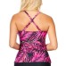 Women’s Ruffled Tankini, Pink, 14