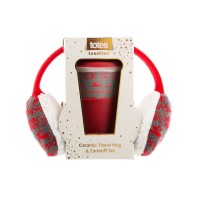 Isotoner Signature Totes Women’s Travel Mug and Fair Isle Ear Muff Gift Set