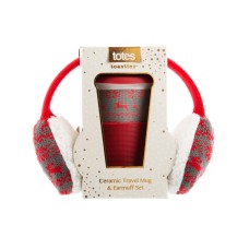 Isotoner Signature Totes Women’s Travel Mug and Fair Isle Ear Muff Gift Set