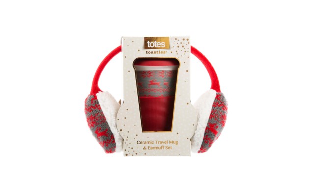  Signature Totes Women’s Travel Mug and Fair Isle Ear Muff Gift Set