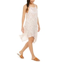 J Valdi Sleeveless Printed Cover-Up Dress, Small, Multicolor