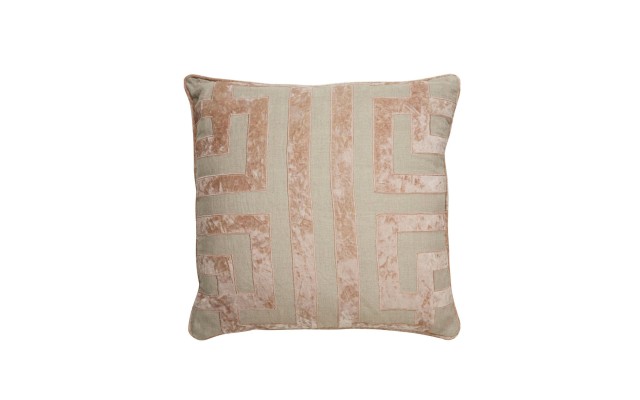  Nikki Chu By Ordella 22″ Geometric Down Throw Pillow, Beige/Pink