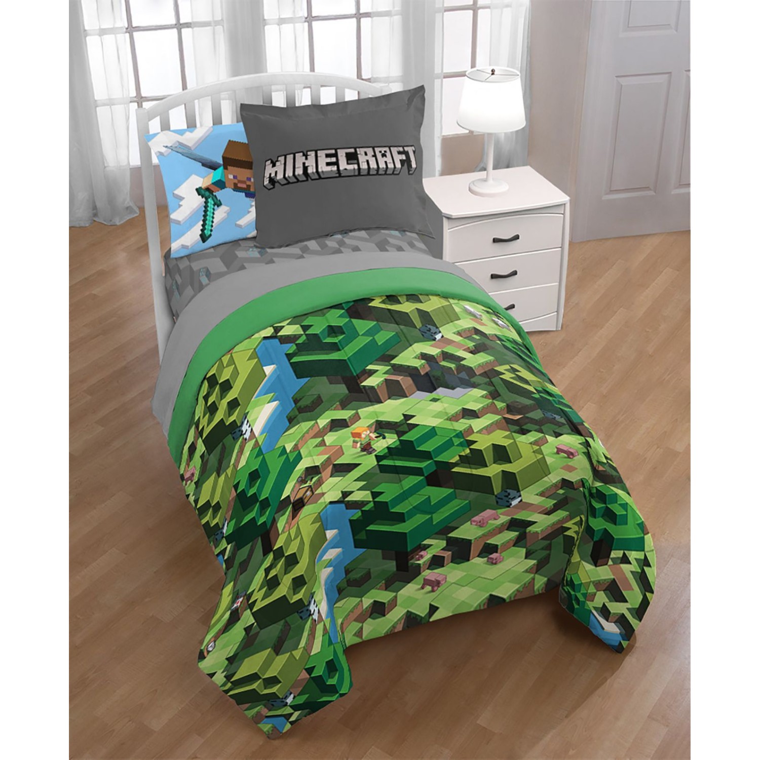 Jay Franco Minecraft Twin 6-Pc. Comforter Set, Green