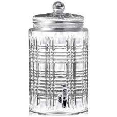 Jay Imports Portland 2-Gallon Beverage Dispenser with Glass Lid, Clear