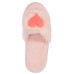  Women’s Faux-Fur Glitter Heart Slippers- (7,8)