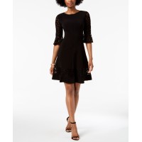 Jessica Howard Petite Lace-Sleeve A-Line Dress