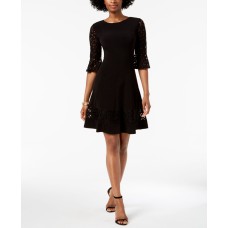 Jessica Howard Petite Lace-Sleeve A-Line Dress