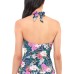  Gardenia Paradise Halter Tankini Top, Medium, Multicolor