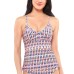 Jessica Simpson Laguna Beach Crossed Back Tankini Top Women’s Swimsuit, Pink, M