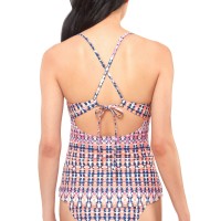 Jessica Simpson Laguna Beach Crossed Back Tankini Top Women’s Swimsuit, Pink, M