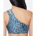  Sassy Safari One-Shoulder Bikini Top, Large, Blue