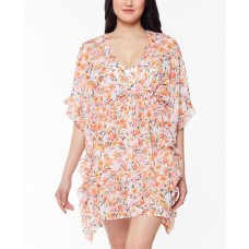 Jessica Simpson Summer Dreaming Printed Caftan Cover-Up, Small, Pink