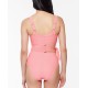 Sweet Tooth Solids Cutout One-Piece Swimsuit, Light Pink, Small