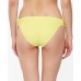  Sweet Tooth Solids Shirred Hipster Bikini Bottoms, Large, Light Yellow