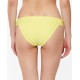  Sweet Tooth Solids Shirred Hipster Bikini Bottoms, Large, Light Yellow