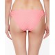  Sweet Tooth Solids Shirred Hipster Bikini Bottoms, Small, Pink