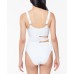  Sweet Tooth Solids Cutout One-Piece Swimsuit, White, Medium
