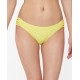  Sweet Tooth Solids Shirred Hipster Bikini Bottoms, Large, Light Yellow