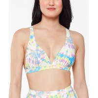 Jessica Simpson Tie-Dyed Bikini Top Women’s Swimsuit, Multi, D cup
