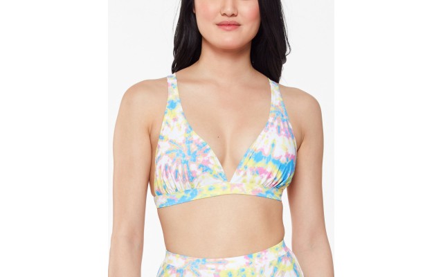  Tie-Dyed Bikini Top Women’s Swimsuit, Multi, D cup