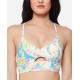  Tie-Dyed Cropped Keyhole Cami Bikini Top Women’s Swimsuit, Multi, XL