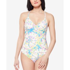 Jessica Simpson Tie-Dyed Crossed-Back Tankini Top