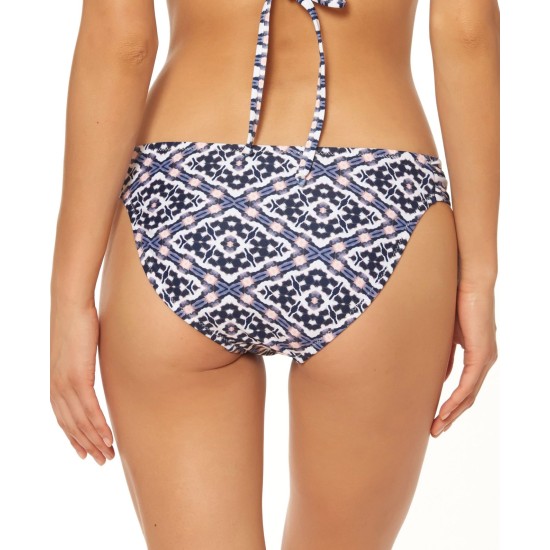  Venice Beach Printed Shirred Hipster Bikini Bottoms, Multi, Large