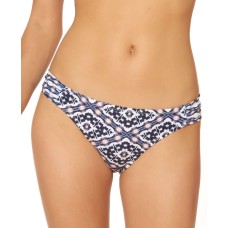 Jessica Simpson Venice Beach Printed Shirred Hipster Bikini Bottoms, Multi, Large