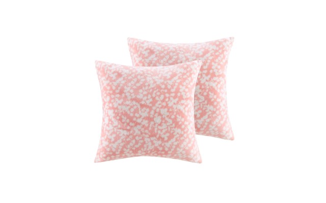  Patterned 2-pack Decorative Pillows, Pink, 18″ x 18″