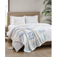Jla Home Word Plush Throw, White, 50×60