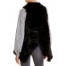  Striped Faux Fur Asymmetric Vest