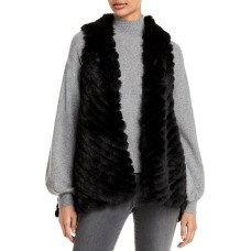 Jocelyn Striped Faux Fur Asymmetric Vest