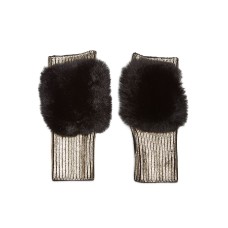 JocelynMetallic Faux Fur Mittens