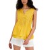  Women's Crochet-Trim Tank Top, Mango Mojito, S