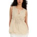  Women's Crochet-Trim Tank Top, Cement, S