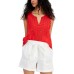  Women's Crochet-Trim Tank Top, Poinsetta, XS