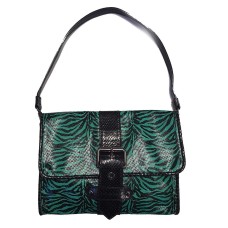 Kate Moss For Longchamp Women Green Leather Shoulder Bag One Size