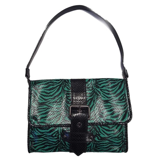  For Longchamp Women Green Leather Shoulder Bag One Size