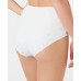  Embroidered Eyelet High-Waist Bikini Bottoms, White, Medium
