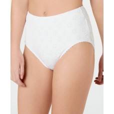 Kate Spade new york Embroidered Eyelet High-Waist Bikini Bottoms