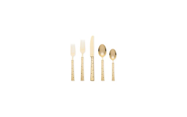  Larabee Dot 5-Piece Gold Place Setting Flatware