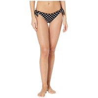 Kate Spade New York Lia Dot Reversible Side Tie Bikini Bottoms, X-Large, Black/White