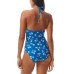  Mini-Ruffle Underwire One-Piece Swimsuit, Medium, Aqua
