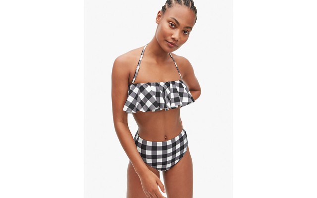  Ruffle Bandeau Bikini Top, Medium, Multicolor