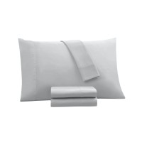 Kensington Garden Valencia 1000 Thread Count Egyptian Solid Queen Sheet Set, Light Gray