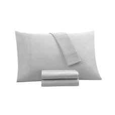 Kensington Garden Valencia 1000 Thread Count Egyptian Solid Queen Sheet Set, Light Gray