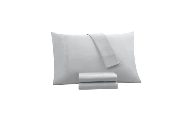  Valencia 1000 Thread Count Egyptian Solid Queen Sheet Set, Light Gray
