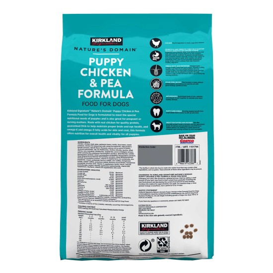 Nature’s Domain Puppy Formula Chicken & Pea Dog Food 20 lb.