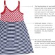  Toddler Baby Girls Striped Peruvian Cotton Dress – Strappy, Long Skirt – 2 Pack, White/Crimson/Midnight, 2